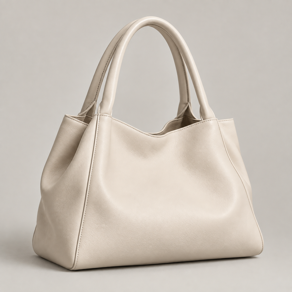 Borsa a mano Bianca in ecopelle panna