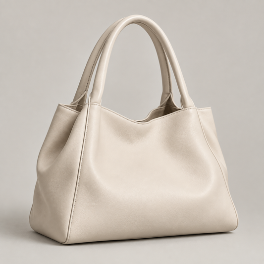 Borsa a mano Bianca in ecopelle panna