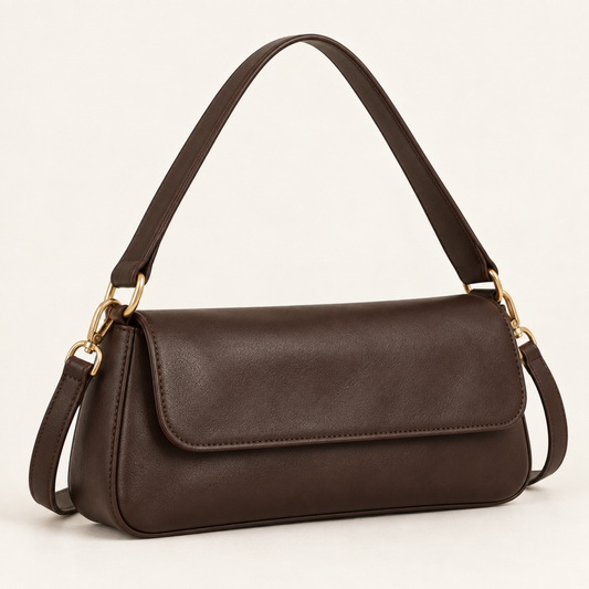 Borsa a spalla Chiara in ecopelle testa di moro