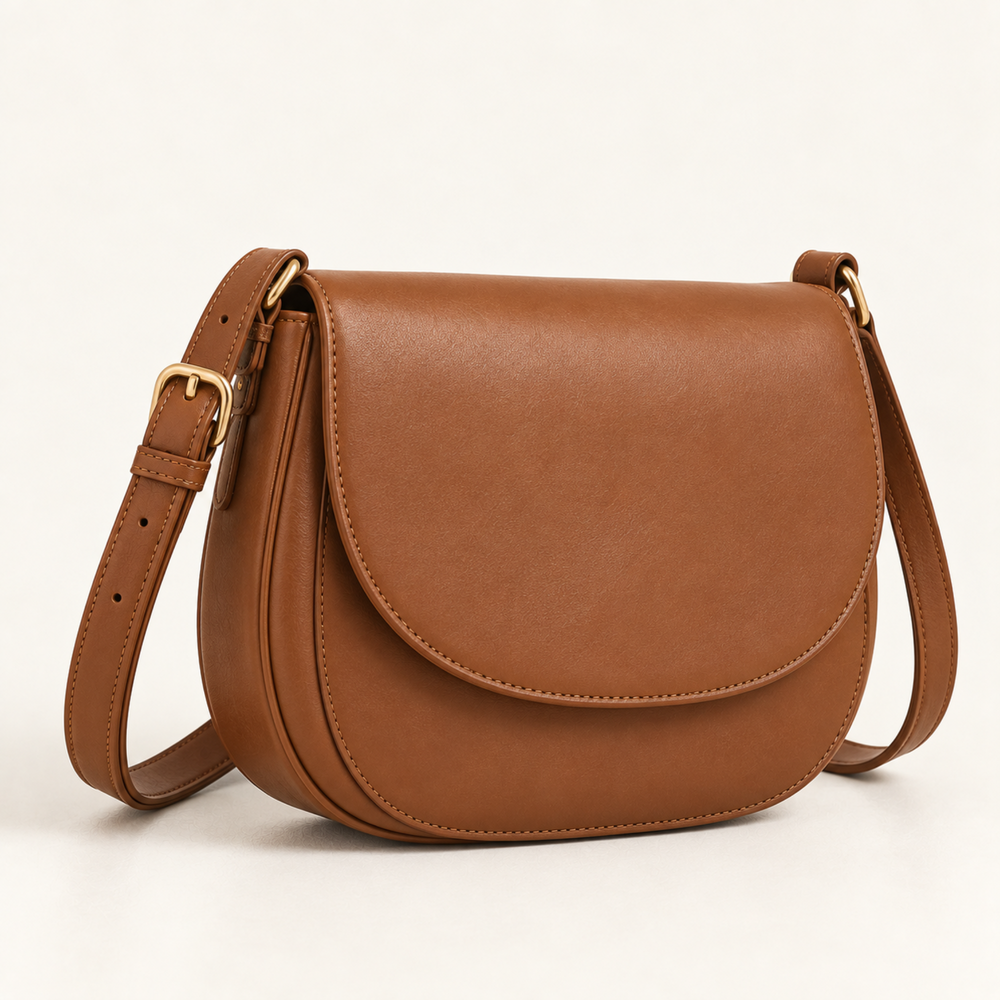 Borsa a tracolla Alba in ecopelle cuoio
