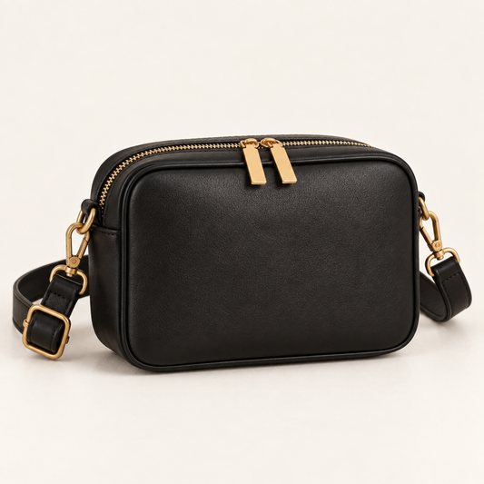Borsa a tracolla Giulia in ecopelle nera