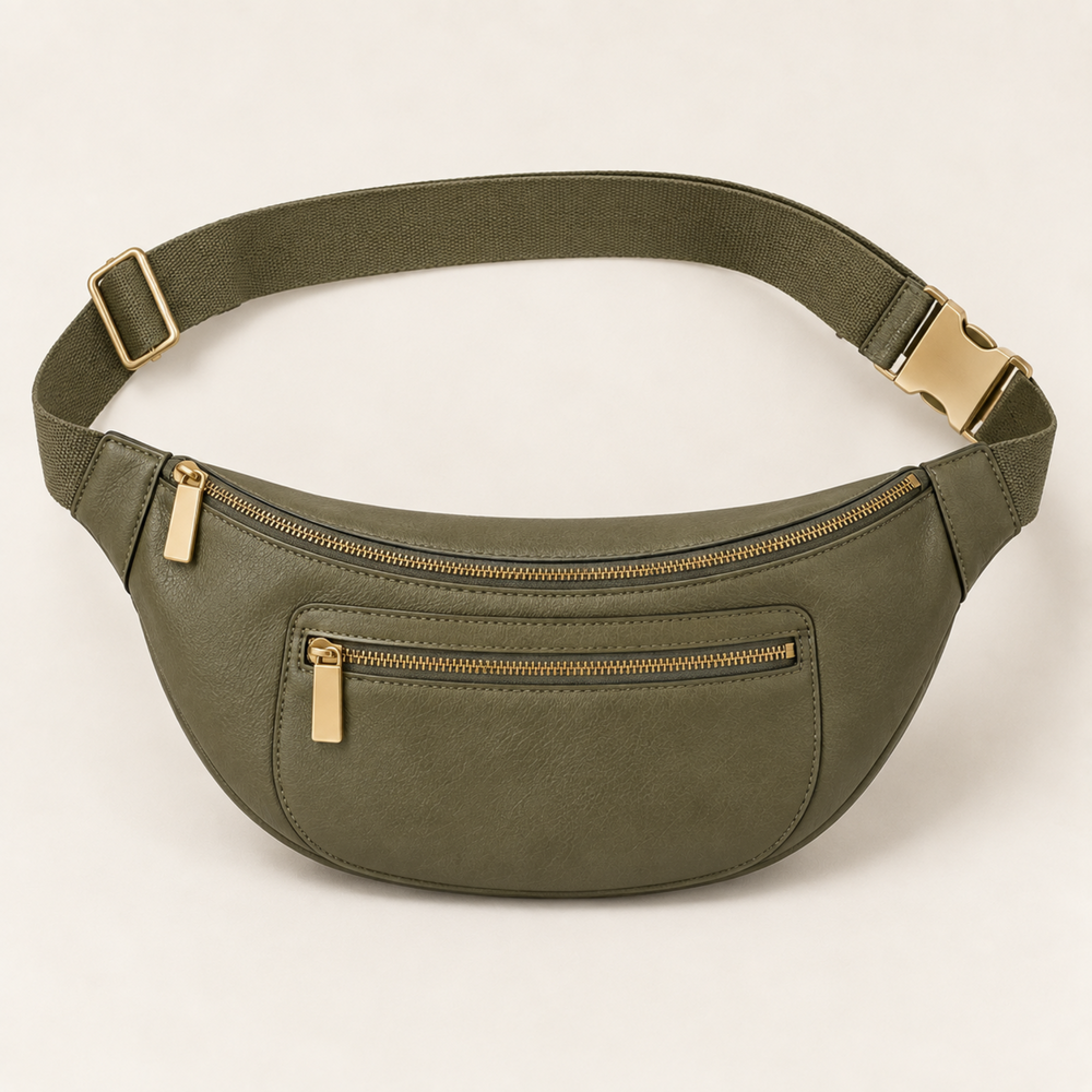 Borsa a tracolla Vera in ecopelle verde oliva