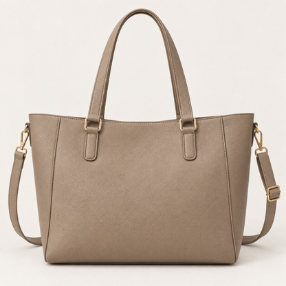 Borsa shopper Chiara in ecopelle tortora