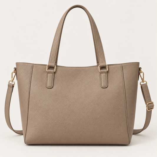 Borsa shopper Chiara in ecopelle tortora