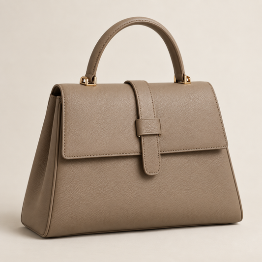 Borsa a mano Livia in ecopelle tortora